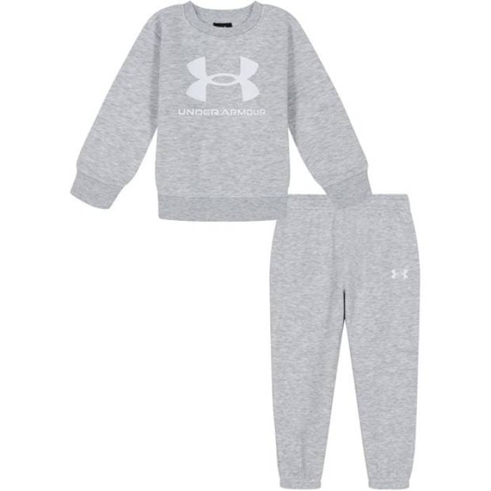 アンダーアーマー Under Armour 【 Armour Big Logo Set Infant Boys Kids Grey/White 】 ロゴタイプ お坊っちゃん キッズ 薄墨色 薄墨色 白いこと 白いこと