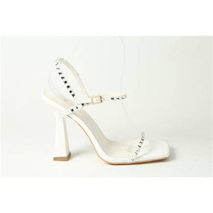 Chic 【 Strappy Ankle Strap Flat Sandal Women White 】 ストラップ レディース 白色 ホワイト|スニケス