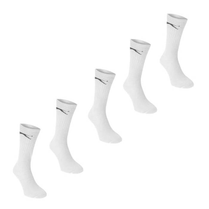 Slazenger 【 Crew Socks 5 Pack Childs Kids White 】 クルー ソックス・靴下 ジュニア キッズ 白色 ホワイト