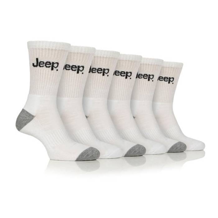 Jeep 【 Sport Crew Socks Men White 】 クルー ソックス・靴下 メンズ 白色 ホワイト