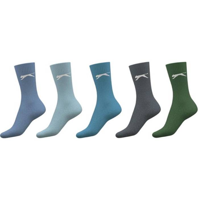 Slazenger 【 5 Pack Crew Socks Mens Size 12+ Men Colours 】 クルー ソックス・靴下 メンズ メンズ