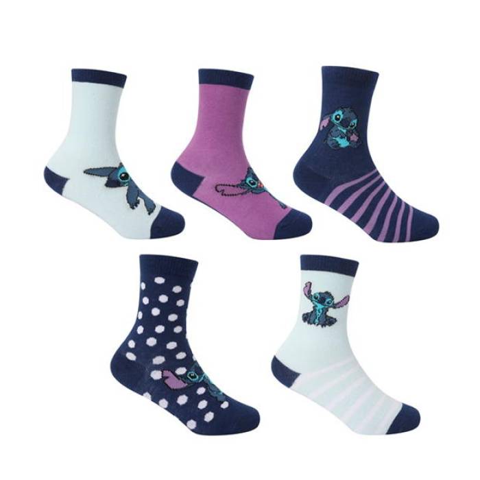 Character 【 Crew Sock 5Pk Infant Kids Stitch 】 クルー ジュニア キッズ|スニケス