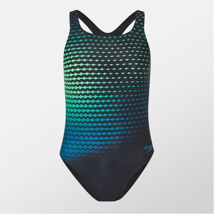 機敏さ Speedo 【 Digital Printed Medalist One Piece Swimsuit Women Black/Green 】 水泳着 レディース 黒いこと 黒いこと green 緑・緑であること