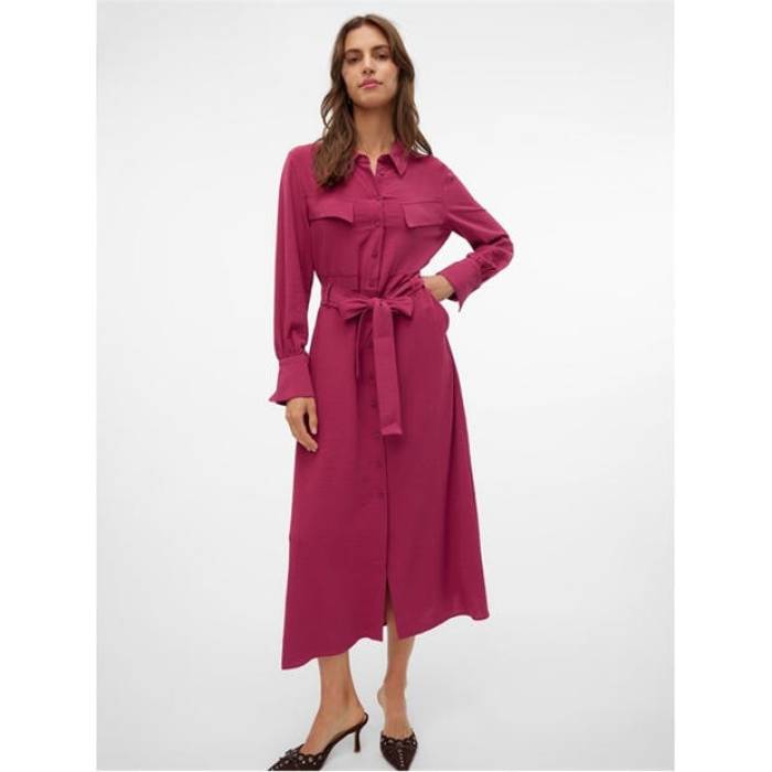 ヴェロモーダ Vero Moda 【 Olla Shirt Dress Women Red Plum 】 ドレス レディース Red 赤・レッド