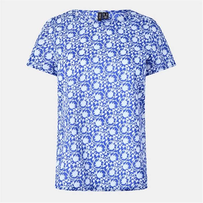 ヴェロモーダ Vero Moda 【 Lyca Ava Oversized T-Shirt Women Dresden Blue 】 ティーシャツ レディース 青碧 青碧