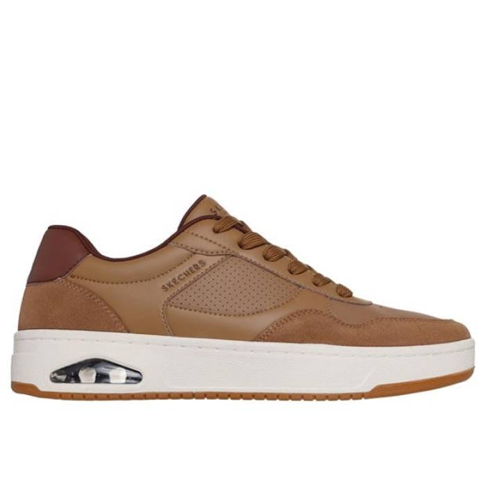 スケッチャーズ Skechers 【 Uno Court Trainers Men Brown/Suede 】 厚地の外套 シューズ スニーカー メンズ 赤銅色 赤銅色 スエード・スウェード