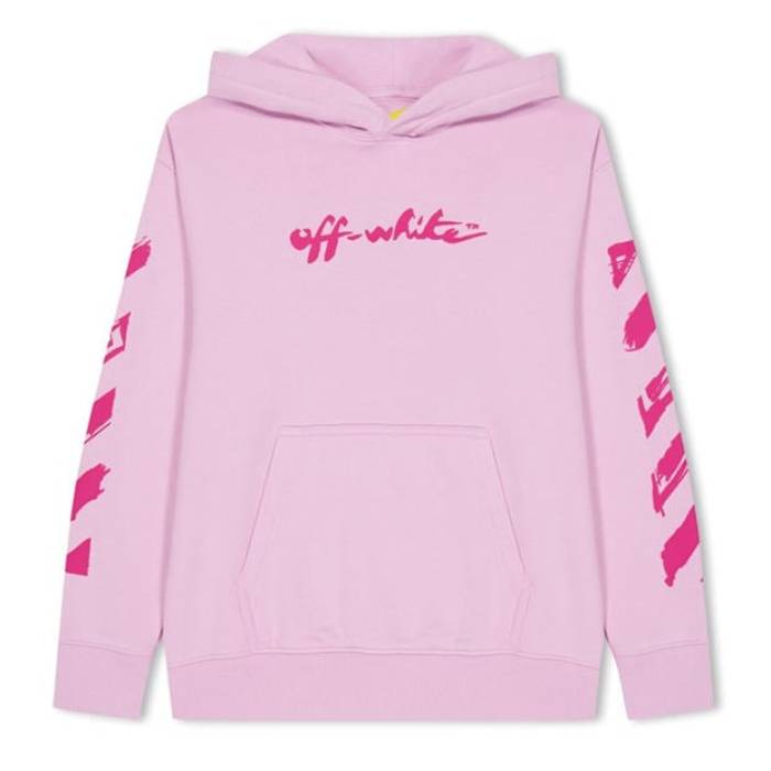 Off White 【 Kids Script Hoodie, Script Design Kids Pink/Fuchsia 】 スクリプト ジュニア キッズ pink ピンク｜スニケス 44,980円