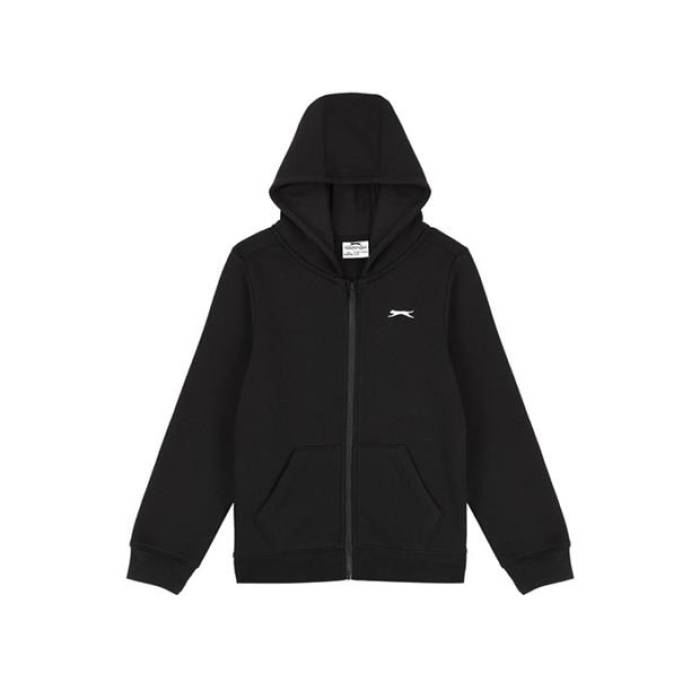 Slazenger 【 Zip Hoodie Junior Kids Black 】 フーディー パーカー お坊っちゃん キッズ 黒いこと 黒いこと
