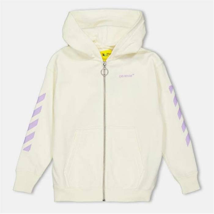 Off White 【 Kids Zip Hoodie Kids White/Lilac 】 フーディー パーカー お坊っちゃん キッズ 白いこと 白いこと