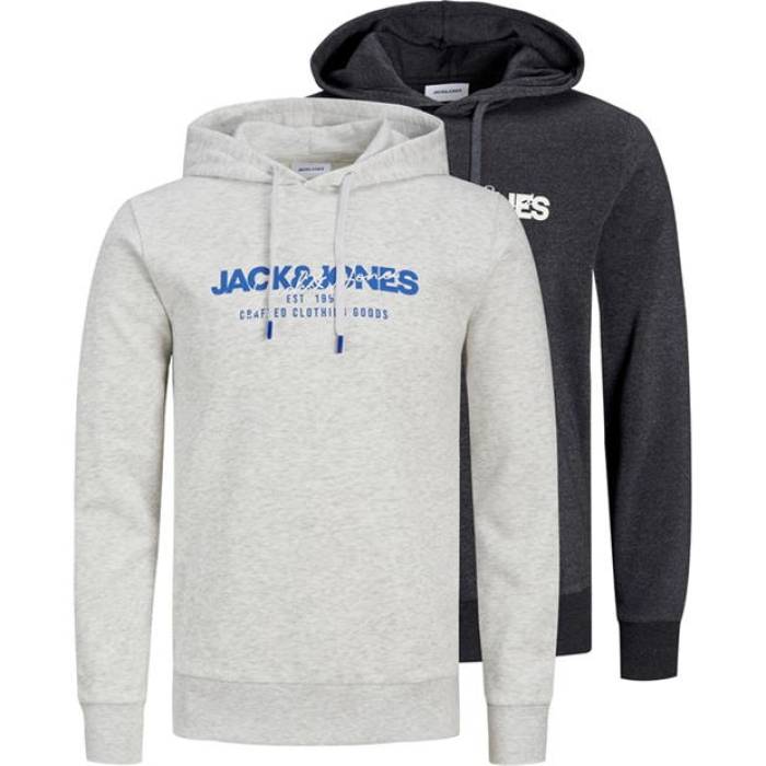 Jack And Jones 【 Alvis Pack Hoodie Men Black/White Mel 】 フーディー パーカー メンズ 黒いこと 黒いこと 白いこと 白いこと