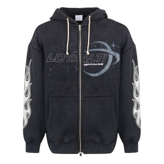ロイヤルティ Loyalti 【 Moto Fleece Zip Hoodie Men Washed Black 】 フリース フーディー パーカー メンズ 黒色 ブラック 14,058円