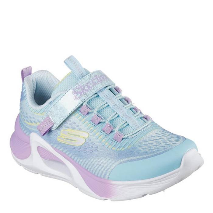 スケッチャーズ Skechers 【 Bungee And Strap Sparkle Mesh Print Runners Girls Kids Mint/Multi 】 ストラップ ジュニア キッズ