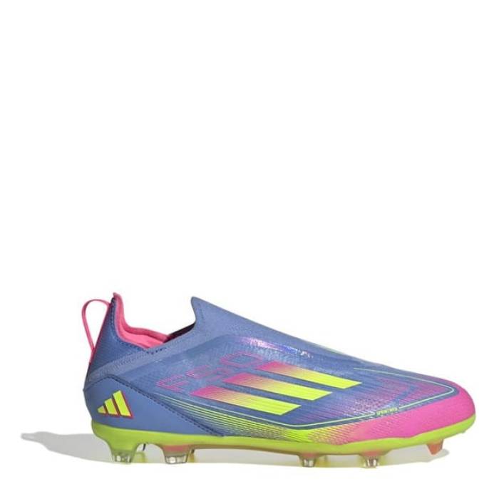 アディダス Adidas 【 F50 Elite Laceless Firm Ground Boots Childrens Kids Blue/Lemon/Pink 】 エリート ブーツ ジュニア キッズ 青色 ブルー pink ピンク｜スニケス