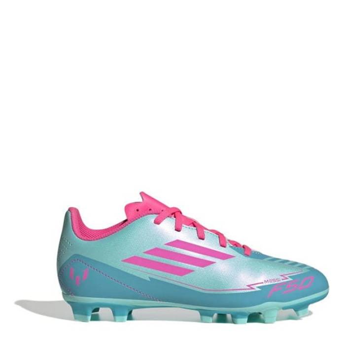 アディダス Adidas 【 F50 Club Childrens Firm Ground Football Boots Kids Blue/Pink 】 クラブ フットボール ブーツ ジュニア キッズ 青色 ブルー pink ピンク｜スニケス