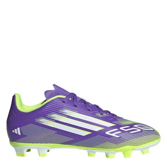 アディダス Adidas 【 F50 Club Childrens Firm Ground Football Boots Kids Purple/White 】 クラブ フットボール ブーツ ジュニア キッズ Purple 紫・パープル 白色 ホワイト