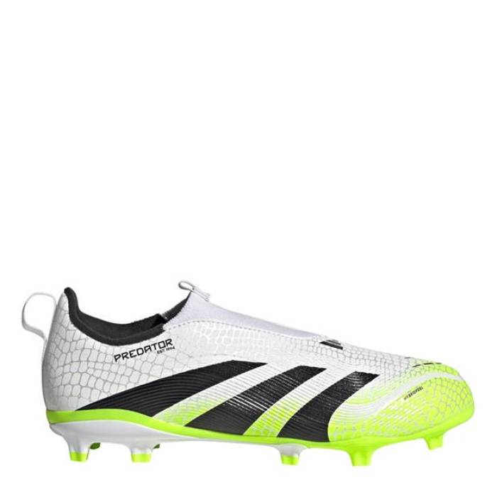 アディダス Adidas 【 Predator 3 Childrens Laceless Firm Ground Football Boots Kids White/Blk/Lemon 】 プレデター フットボール ブーツ ジュニア キッズ 白色 ホワイト|スニケス