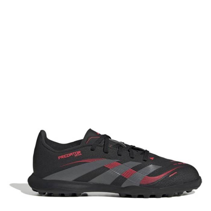 アディダス Adidas 【 Predator Childrens Astro Turf Football Boots Kids Black/Grey 】 プレデター ターフ フットボール ブーツ ジュニア キッズ 黒色 ブラック 灰色 グレー|スニケス