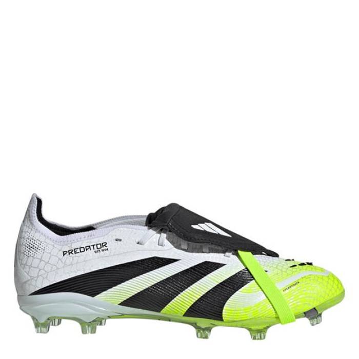 アディダス Adidas 【 Predator Elite Fold-Over Tongue Childrens Firm Ground Football Boots Kids White/Blk/Lemon 】 プレデター エリート フットボール ブーツ ジュニア キッズ 白色 ホワイト