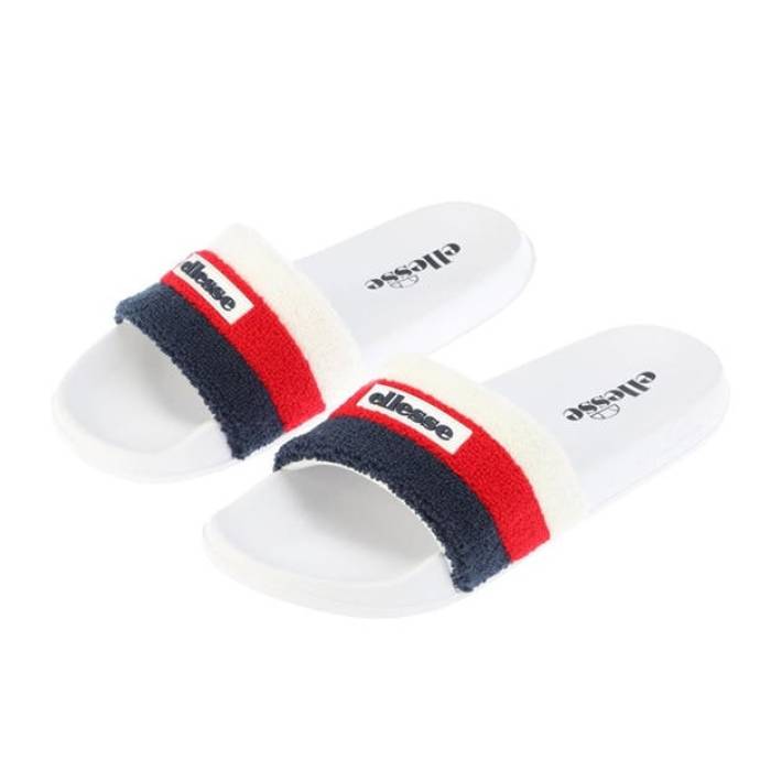 エレッセ Ellesse 【 Triply Pool Slider Men White/Red 】 プール メンズ 白色 ホワイト Red 赤・レッド|スニケス