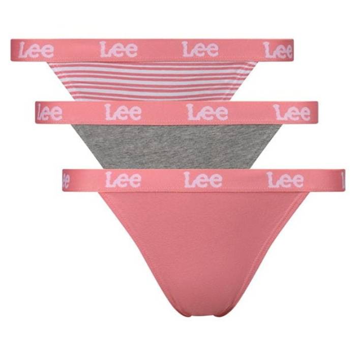 ロバート・エドワード・リー Lee 【 Tanga Briefs 3-Pack Women Pink/Stripe/Gry 】 3個入 レディース pink さくら色 Stripe 縞模様
