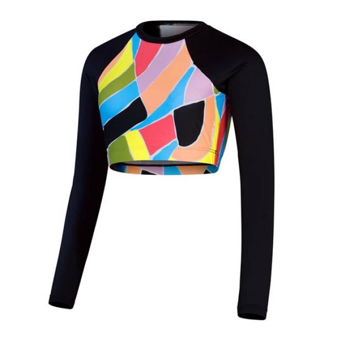 素早さ Speedo 【 Printed Long-Sleeve Performance Gym Top Women Multi 】 演技 レディース