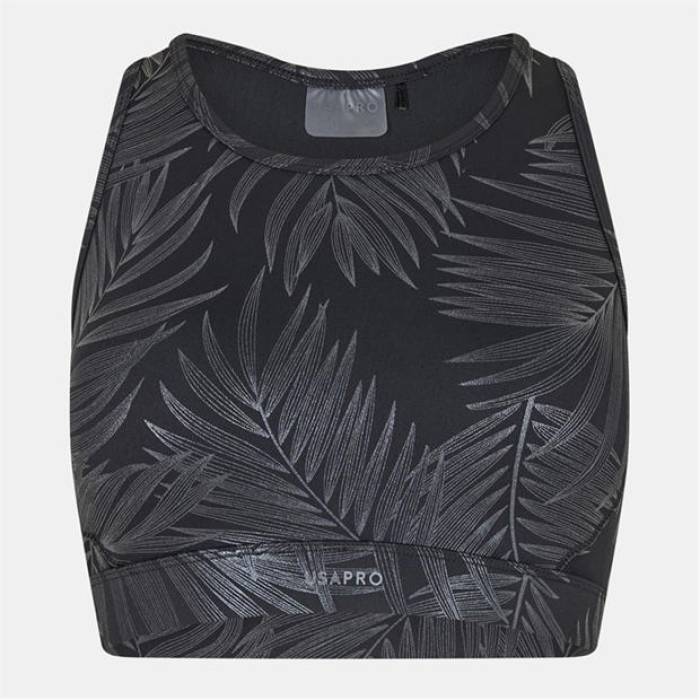 Usa Pro 【 Core Racer Back Sports Bra Ladies Women Black Gloss 】 コア レディース 黒色 ブラック