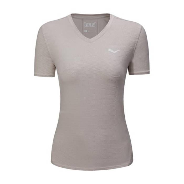 Everlast 【 Womens Short Sleeve V-Neck Tee Women Grey 】 レディース Sleeve 衣袂 Vのど首 ティーシャツ レディース 薄墨色 薄墨色