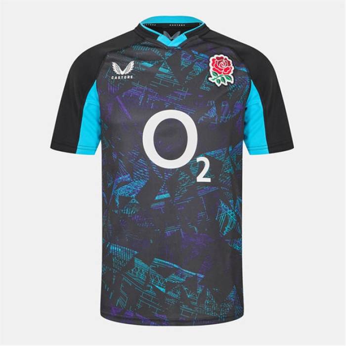 Castore 【 England Rugby Away Shirt 2025 Adults Men Black/Blue 】 ラグビー メンズ 黒色 ブラック 青色 ブルー