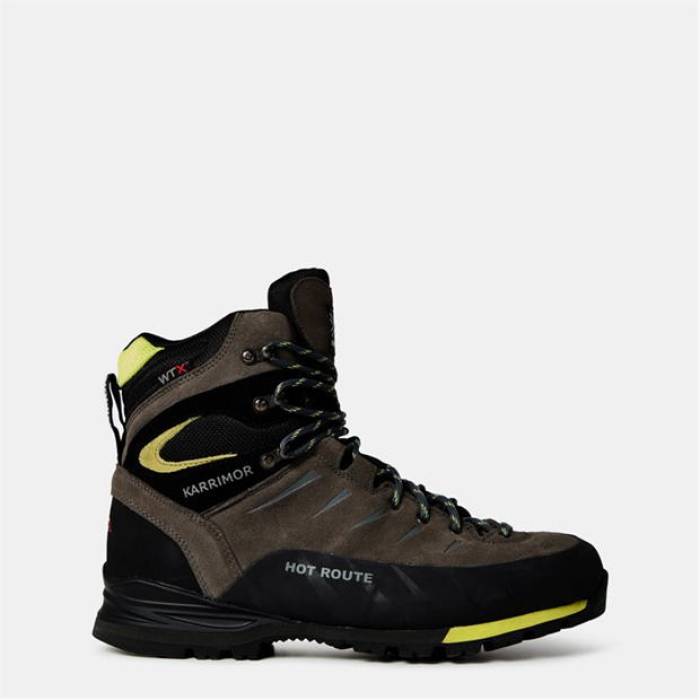 Karrimor 【 Hot Route Waterproof Walking Boots Mens Men Charcoal/Lime 】 ブーツ メンズ メンズ 濃灰色 菩提樹