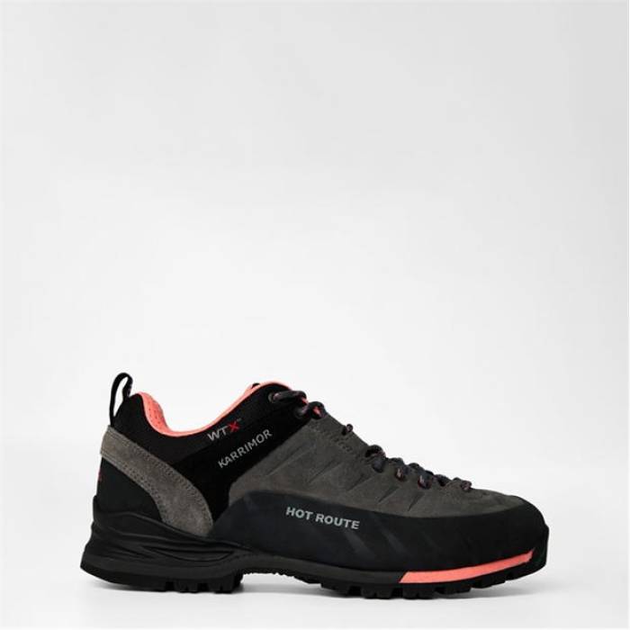 Karrimor 【 Hot Route Waterproof Walking Shoes Womens Women Charcoal/Coral 】 シューズ 運動すること靴 レディース レディース 濃灰色