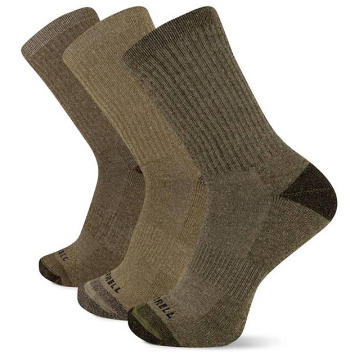 メレル Merrell 【 Everyday Crew Walking Socks Unisex Multi/Brown 】 クルー ソックス・靴下 ユニセックス 茶色 ブラウン