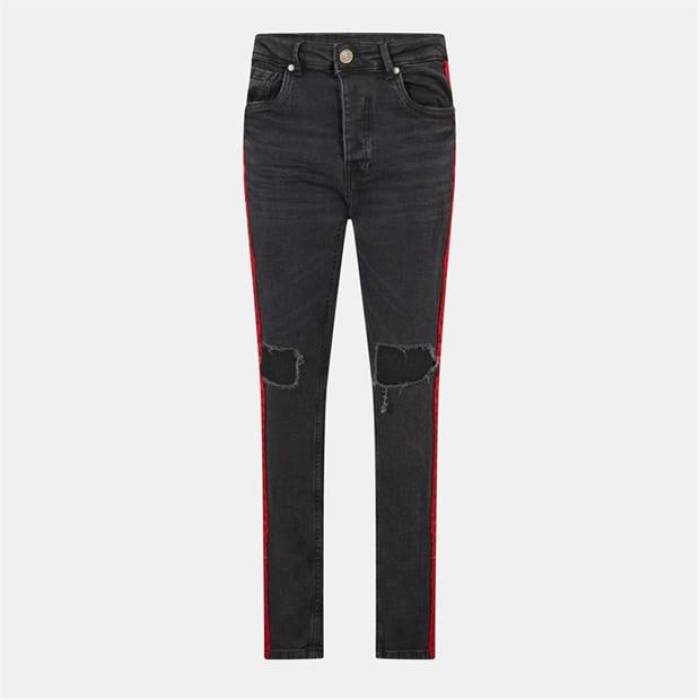ブレイブソウル Brave Soul 【 Fit Jeans With Contrast Side Seam Tape Detail Men Charcoal 】 ジーンズ メンズ チャコール|スニケス