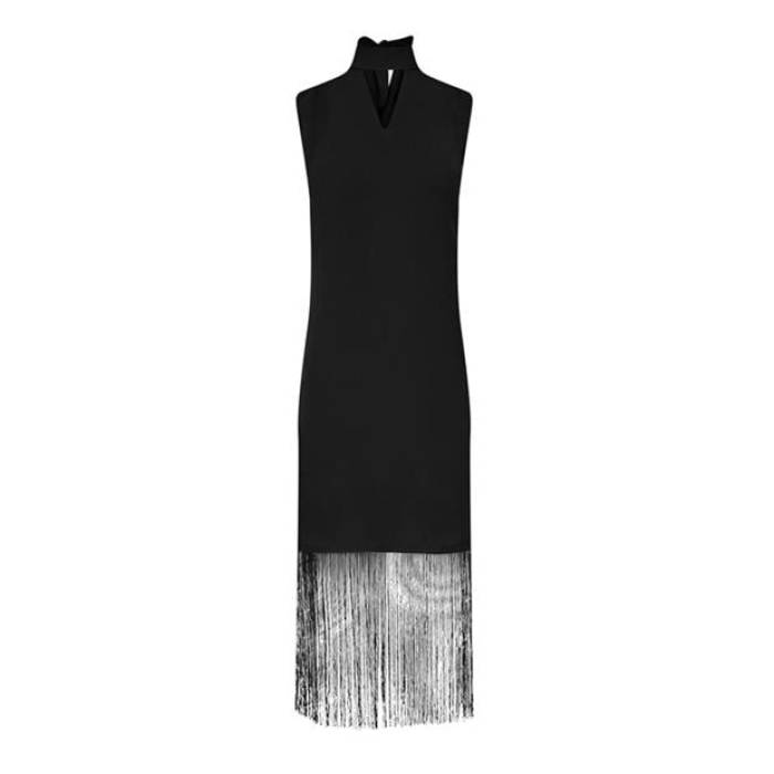 Biba 【 Fringe Hem Dress Women Black 】 御召しもの レディース 黒いこと 黒いこと