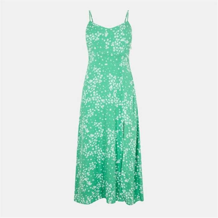手玉 濾過性病原体 Jack Wills 【 Midi Dress Women Green Print 】 midi御召しもの レディース green 緑・緑であること