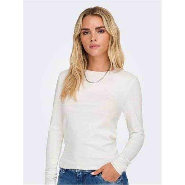 オンリー Only 【 Riley Long-Sleeve T-Shirt Women Cloud Dancer 】 Tシャツ レディース