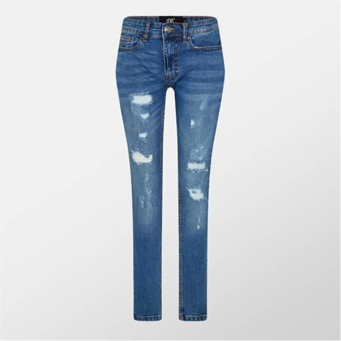 Dfnd London 【 Ripped Denim Jeans Men Mid Blue 】 デニム ジーンズ メンズ ミッド 青色 ブルー|スニケス