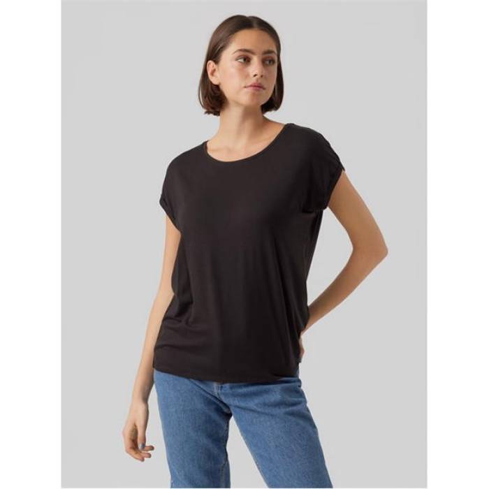 ヴェロモーダ Vero Moda 【 Vm Ava Plain Short Sleeve T-Shirt Womens Women Black 】 Sleeve スリーブ Tシャツ レディース レディース 黒色 ブラック