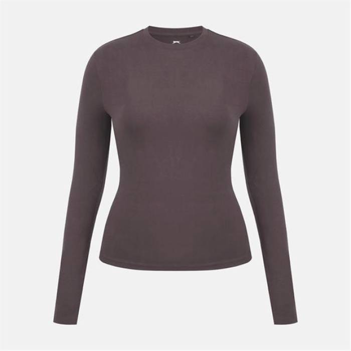 Slazenger 【 Ess Ls Tee Ld54 Women Chocolate 】 Tシャツ レディース