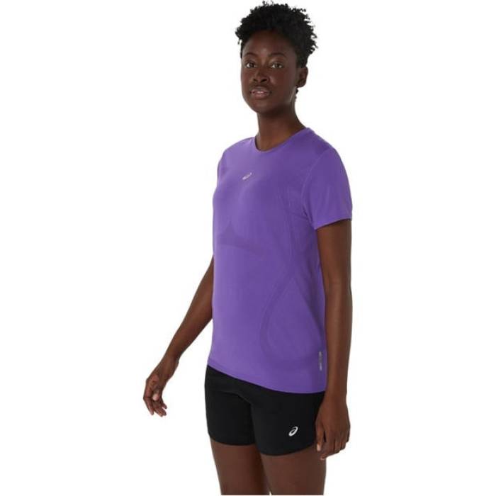 アシックス Asics 【 Road Seamless Ss Top Running Womens Women Edo Purple 】 レディース レディース Purple 紫・パープル