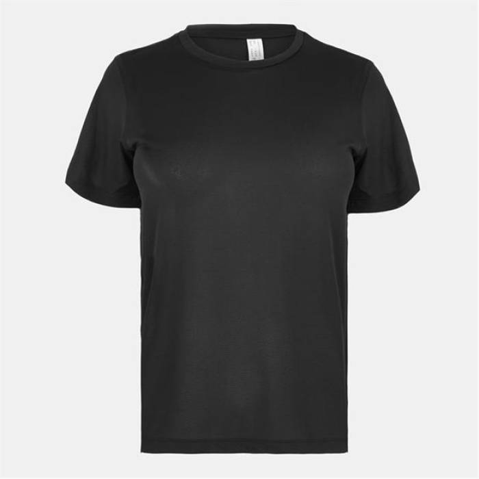 アディダス Adidas 【 Ecoblack Short-Sleeve Performance Running Top Women Black 】 演技 レディース 黒いこと 黒いこと トップス-Tシャツ・カットソー