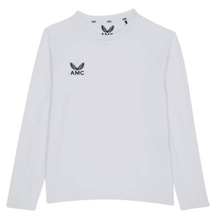 Castore 【 Amc Ls Performance T-Shirt Junior Kids White/Navy 】 動作 プルオーバー 御坊っちゃん キッズ 白いこと 白いこと 紺色 米国海軍
