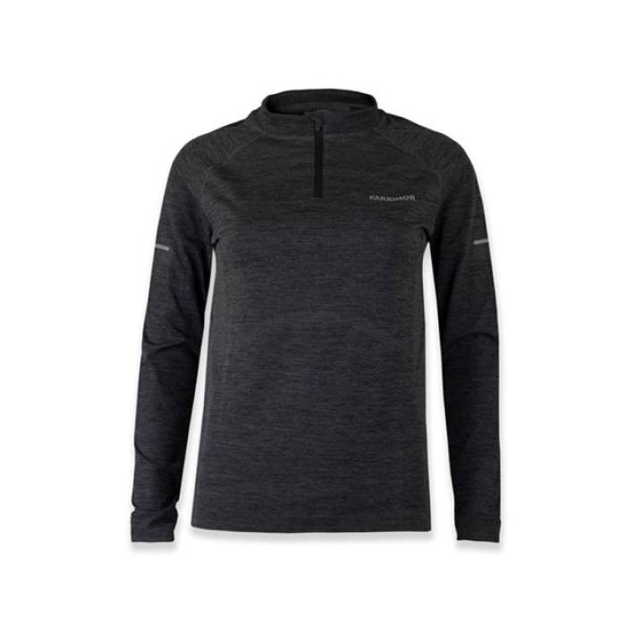 Karrimor 【 Xlite Seamless Running Ladies Quarter Zip Women Black Marl 】 レディース 黒色 ブラック