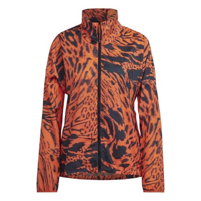 アディダス Adidas 【 Fast All Over Print Performance Running Jacket Women Semi Impact Ora 】 ファスト パフォーマンス Jacket ジャケット レディース インパクト