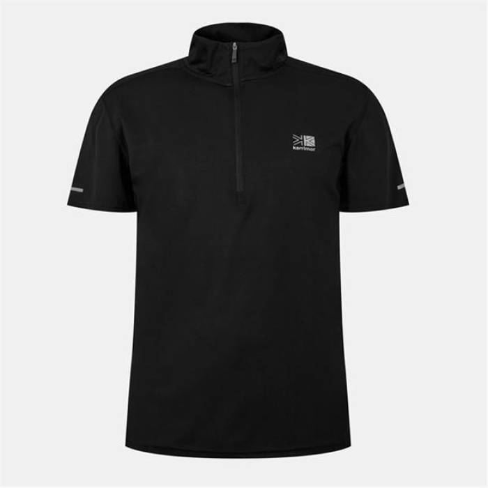 Karrimor 【 Short Sleeve Zip Top Mens Men Black 】 Sleeve 捩り メンズ メンズ 黒いこと 黒いこと