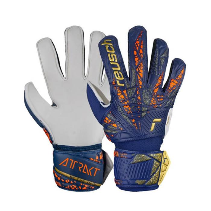 Reusch 【 Kids' Attrakt Solid Goalkeeper Gloves Unisex Prem Blu /Gld 】 ソリッド 手袋 ユニセックス 11,396円