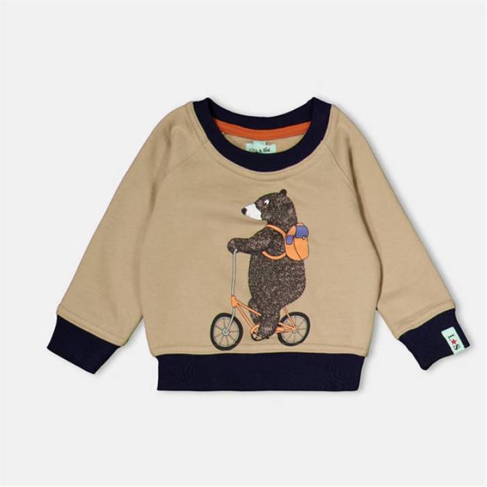 Lilly And Sid 【 Bear Bike Crew Sweatshirt Unisex Stone 】 労働者の一団 汗水 調教師 ユニ一発やる