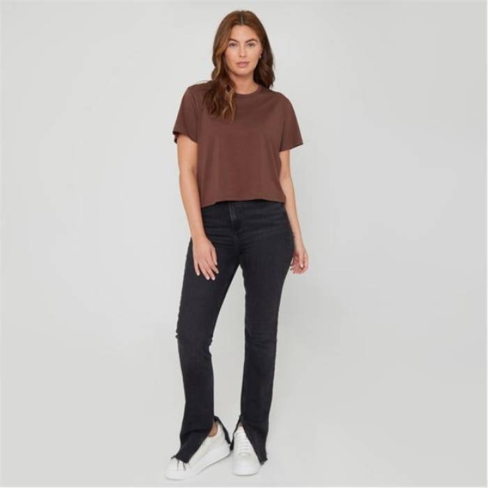 Be You 【 Boxy Regular Fit T-Shirt Women Chocolate 】 ティーシャツ レディース