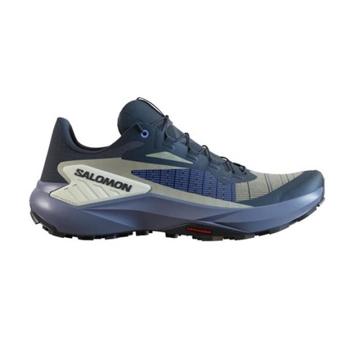 サロモン Salomon 【 Genesis Ladies Trail Running Shoes Women Carbon/Blue 】 シューズ 運動すること靴 レディース 炭素 青み 青色