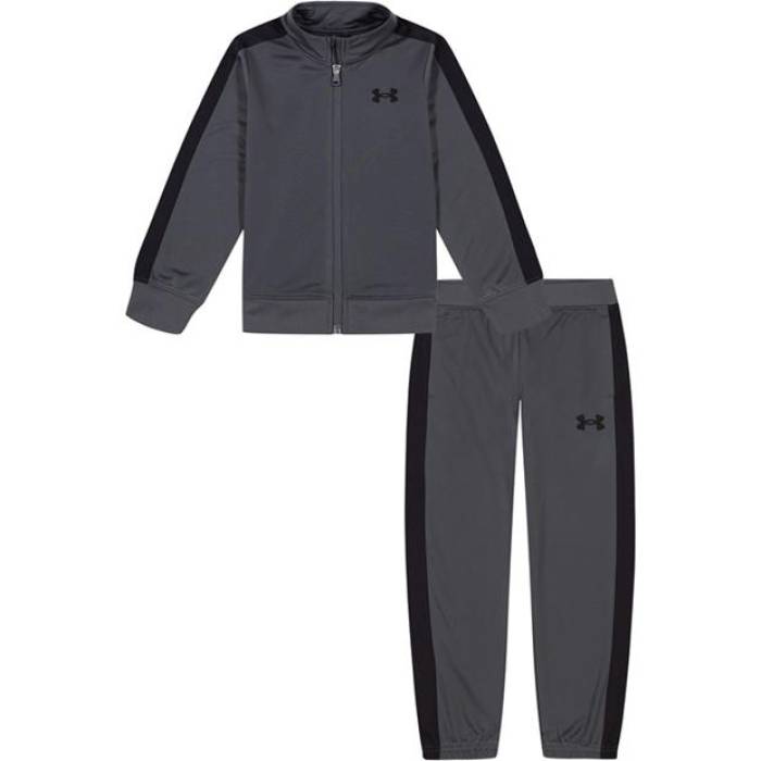 アンダーアーマー Under Armour 【 Armour Knit Track Suit Set Baby Boys Kids Grey/Black 】 編み物 貨物自動車 背広 お坊っちゃん キッズ 薄墨色 薄墨色 黒いこと 黒いこと