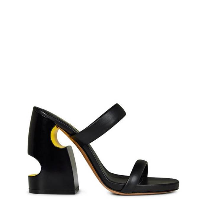 Off White 【 Women's Pop Meteor Mules With Signature Cut-Outs Women Black/Yellow 】 レディース レディース 黒色 ブラック yellow 黄色・イエロー